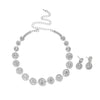 Wholesale Light Luxury Geometric Rhinestone And Copper Electroplated Necklace And Earrings Set For Women