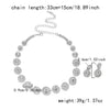 Wholesale Light Luxury Geometric Rhinestone And Copper Electroplated Necklace And Earrings Set For Women