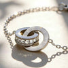 Wholesale Light Luxury Geometric Roman Numeral Stainless Steel Electroplated Double Ring Bracelet For Women