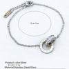 Wholesale Light Luxury Geometric Roman Numeral Stainless Steel Electroplated Double Ring Bracelet For Women