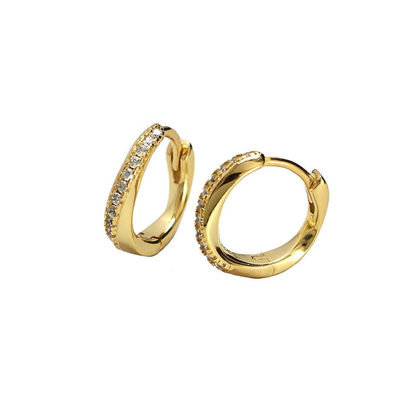 Wholesale Light Luxury Geometric S925 Silver Diamondembedded Earrings For Women With Electroplating