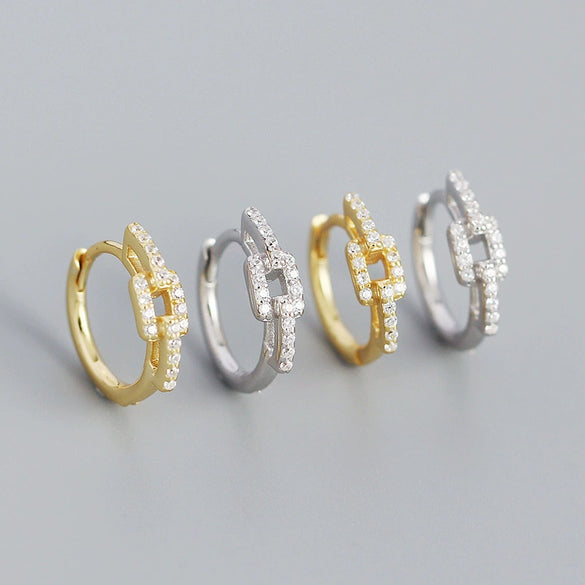 Wholesale Light Luxury Geometric S925 Silver Electroplated Earrings For Women