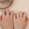 Wholesale Light Luxury Geometric S925 Sterling Silver Electroplated Adjustable Opening Couple Ring For Men And Women Trendy Jewelry