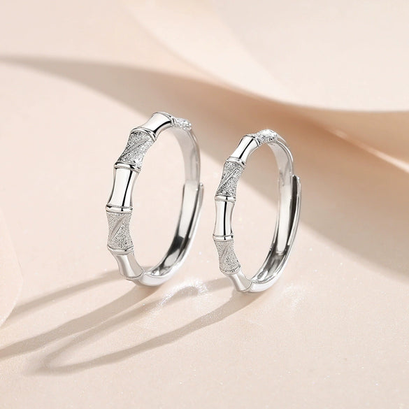 Wholesale Light Luxury Geometric S925 Sterling Silver Electroplated Adjustable Opening Couple Ring For Men And Women Trendy Jewelry