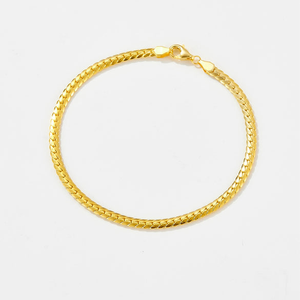 Wholesale Light Luxury Geometric S925 Sterling Silver Electroplated Platinum And 18K Gold Bracelet For Women