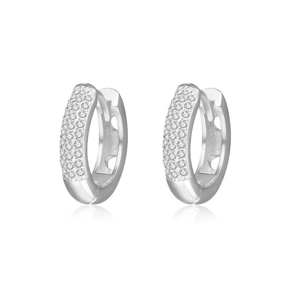 Wholesale Light Luxury Geometric S925 Sterling Silver Microinlaid Zircon Women's Earrings