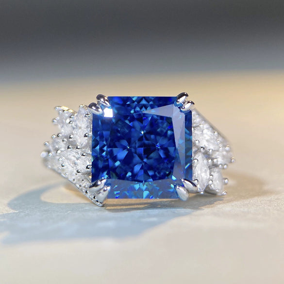 Wholesale Light Luxury Geometric S925 Sterling Silver Women's Ring With High Carbon Diamond Zircon And Electroplating Design