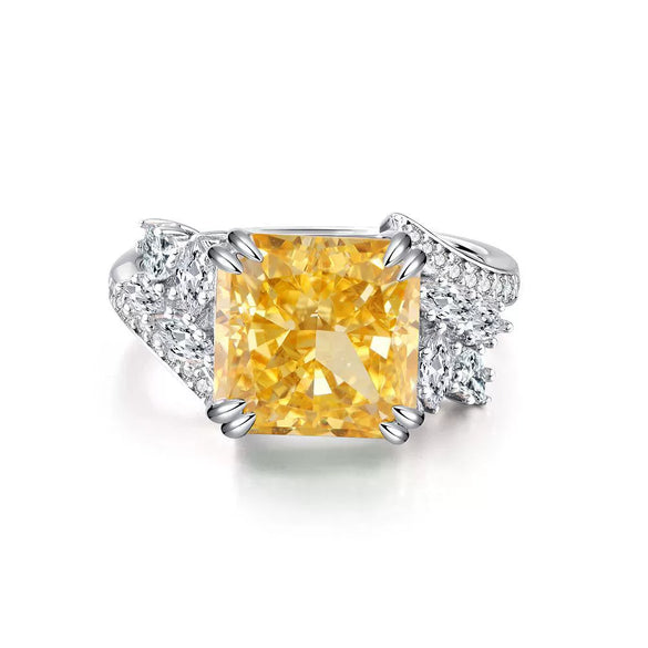 Wholesale Light Luxury Geometric S925 Sterling Silver Women's Ring With High Carbon Diamond Zircon And Electroplating Design