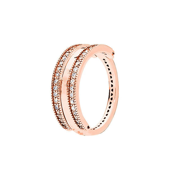 Wholesale Light Luxury Geometric Silver Electroplated Couple Rings