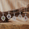 Wholesale Light Luxury Geometric Silver Pendant Necklace With Natural Gemstones