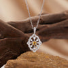 Wholesale Light Luxury Geometric Silver Pendant Necklace With Natural Gemstones