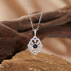 Wholesale Light Luxury Geometric Silver Pendant Necklace With Natural Gemstones