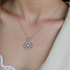 Wholesale Light Luxury Geometric Silver Pendant Necklace With Natural Gemstones