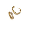 Wholesale Light Luxury Geometric Silver S925 Diamond Double Row Cross Earrings Plated With 18K Gold For Women