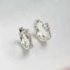Wholesale Light Luxury Geometric Silver S925 Diamond Double Row Cross Earrings Plated With 18K Gold For Women
