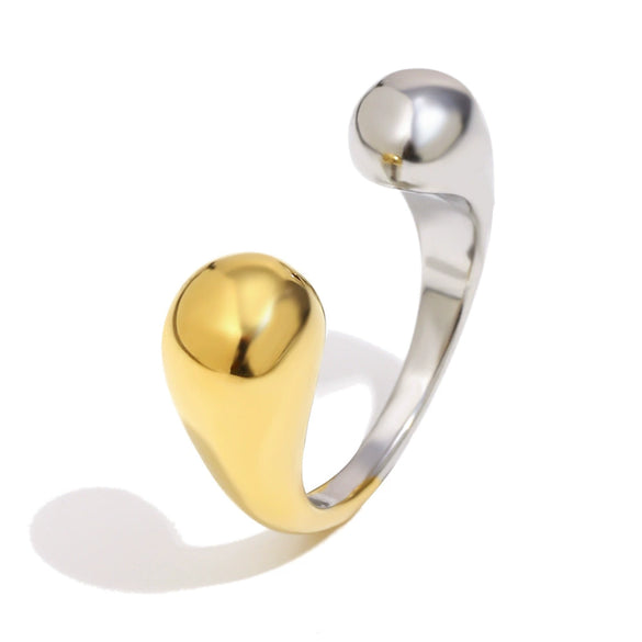 Wholesale Light Luxury Geometric Simple Double Ended Stainless Steel Electroplated Ring For Women Hand Jewelry