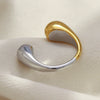 Wholesale Light Luxury Geometric Simple Double Ended Stainless Steel Electroplated Ring For Women Hand Jewelry