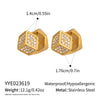 Wholesale Light Luxury Geometric Square Dice Stainless Steel Electroplated Earrings For Women