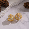 Wholesale Light Luxury Geometric Square Dice Stainless Steel Electroplated Earrings For Women