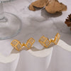Wholesale Light Luxury Geometric Square Dice Stainless Steel Electroplated Earrings For Women