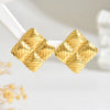 Wholesale Light Luxury Geometric Square Texture Stainless Steel Stamped Earrings For Women