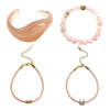 Wholesale Light Luxury Geometric Stainless Steel And Pink Crystal Beaded Women's Bracelet