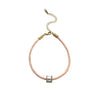 Wholesale Light Luxury Geometric Stainless Steel And Pink Crystal Beaded Women's Bracelet