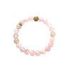 Wholesale Light Luxury Geometric Stainless Steel And Pink Crystal Beaded Women's Bracelet