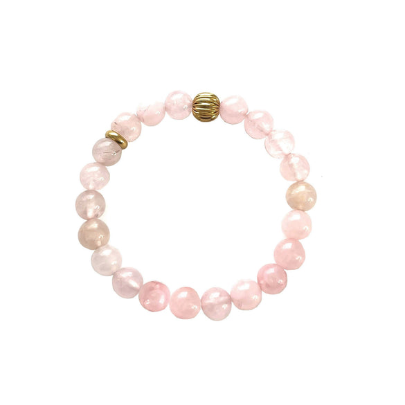 Wholesale Light Luxury Geometric Stainless Steel And Pink Crystal Beaded Women's Bracelet