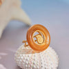 Wholesale Light Luxury Geometric Stainless Steel And Resin Ring With 18K Gold Plating For Women