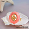 Wholesale Light Luxury Geometric Stainless Steel And Resin Ring With 18K Gold Plating For Women