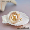 Wholesale Light Luxury Geometric Stainless Steel And Resin Ring With 18K Gold Plating For Women