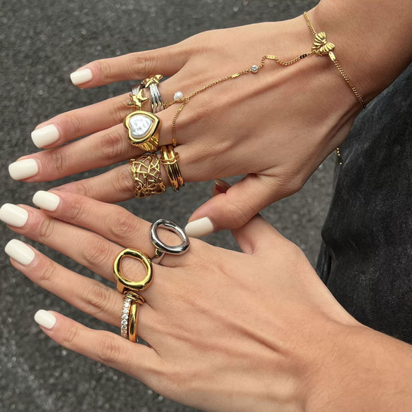 Wholesale Light Luxury Geometric Stainless Steel And Titanium Steel Jewelry Set With Pvd Furnace Vacuum Real Gold Plating For Women