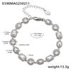 Wholesale Light Luxury Geometric Stainless Steel Diamond Bracelet With Electroplating Treatment