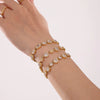 Wholesale Light Luxury Geometric Stainless Steel Diamond Bracelet With Electroplating Treatment