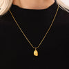 Wholesale Light Luxury Geometric 316L Stainless Steel Double Layer Water Drop Pendant Necklace Pvd Electroplated