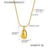 Wholesale Light Luxury Geometric 316L Stainless Steel Double Layer Water Drop Pendant Necklace Pvd Electroplated