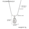 Wholesale Light Luxury Geometric 316L Stainless Steel Double Layer Water Drop Pendant Necklace Pvd Electroplated
