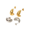 Wholesale Light Luxury Geometric Stainless Steel Electroplated Casting Earrings For Women