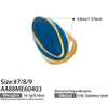 Wholesale Light Luxury Geometric Stainless Steel Electroplated Colorful Enamel Water Drop Rings For Women