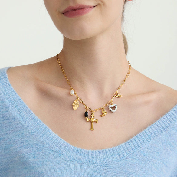 Wholesale Light Luxury Geometric Stainless Steel Electroplated Cross Necklace For Women