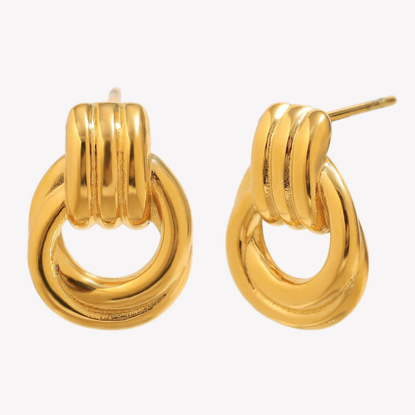 Wholesale Light Luxury Geometric Stainless Steel Electroplated Earrings For Women