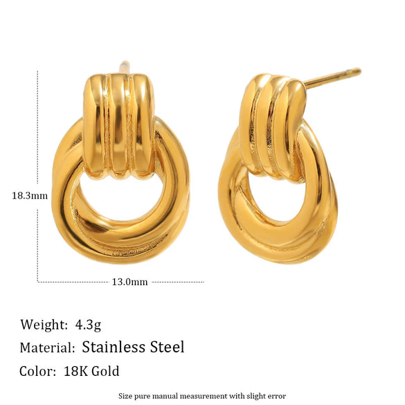 Wholesale Light Luxury Geometric Stainless Steel Electroplated Earrings For Women