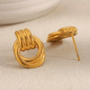 Wholesale Light Luxury Geometric Stainless Steel Electroplated Earrings For Women