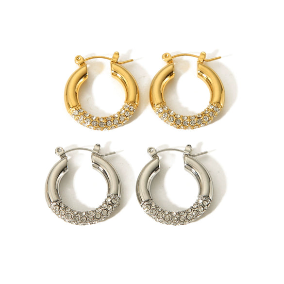 Wholesale Light Luxury Geometric Stainless Steel Electroplated Earrings For Women