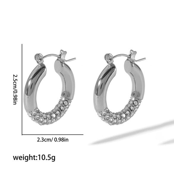Wholesale Light Luxury Geometric Stainless Steel Electroplated Earrings For Women
