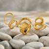 Wholesale Light Luxury Geometric Stainless Steel Electroplated Finger Ring Set For Women