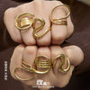 Wholesale Light Luxury Geometric Stainless Steel Electroplated Finger Ring Set For Women