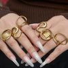 Wholesale Light Luxury Geometric Stainless Steel Electroplated Finger Ring Set For Women