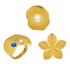 Wholesale Light Luxury Geometric Stainless Steel Electroplated Floral Ring Set For Women